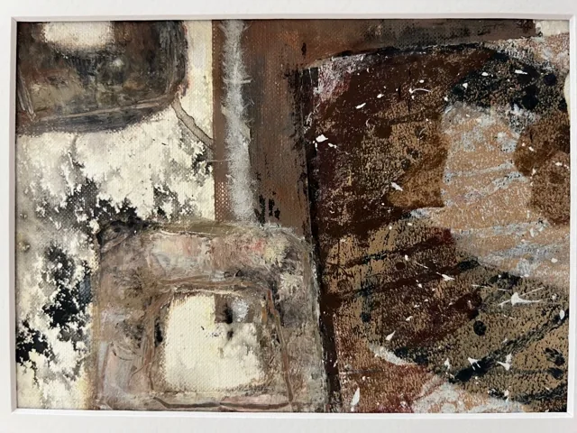 Fragments of Now I, abstraktes Diptychon mit erdigen Braun- und Schwarz-Tönen